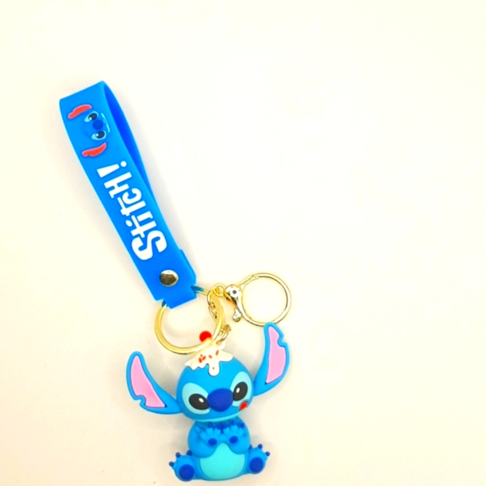 Disney Lilo Stitch Funny Stitch Sundae Silicone 3D Keychain Bag Pendant Keyring - Picture 6 of 13